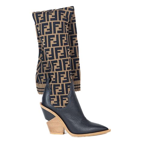 fendi sock boots outfit|fendi plaid cowboy boots.